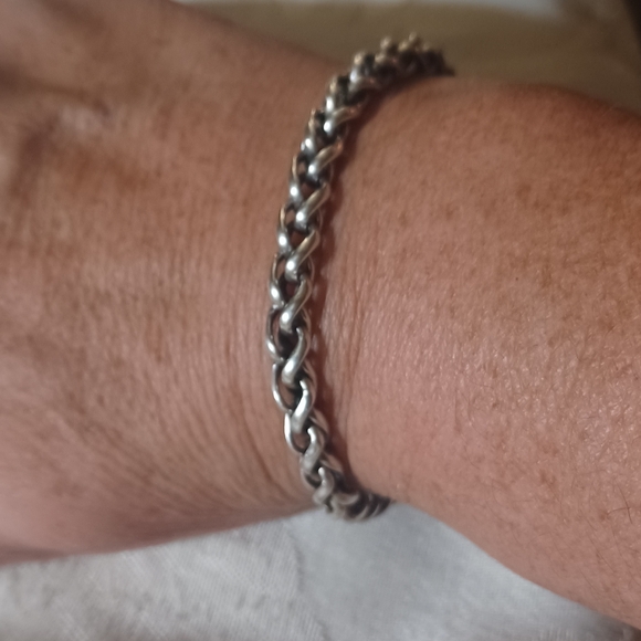 David Yurman Wheat Chain Bracelet, SS & 14k - Picture 10 of 11